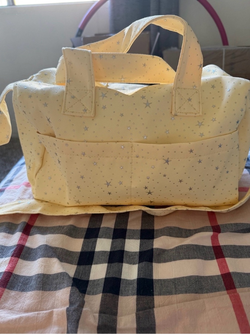 Yellow Star-Print Tote Bag - Unbranded